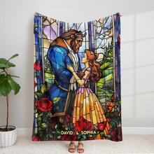 Load image into Gallery viewer, Personalized Beauty &amp; Beast Couple Blanket
