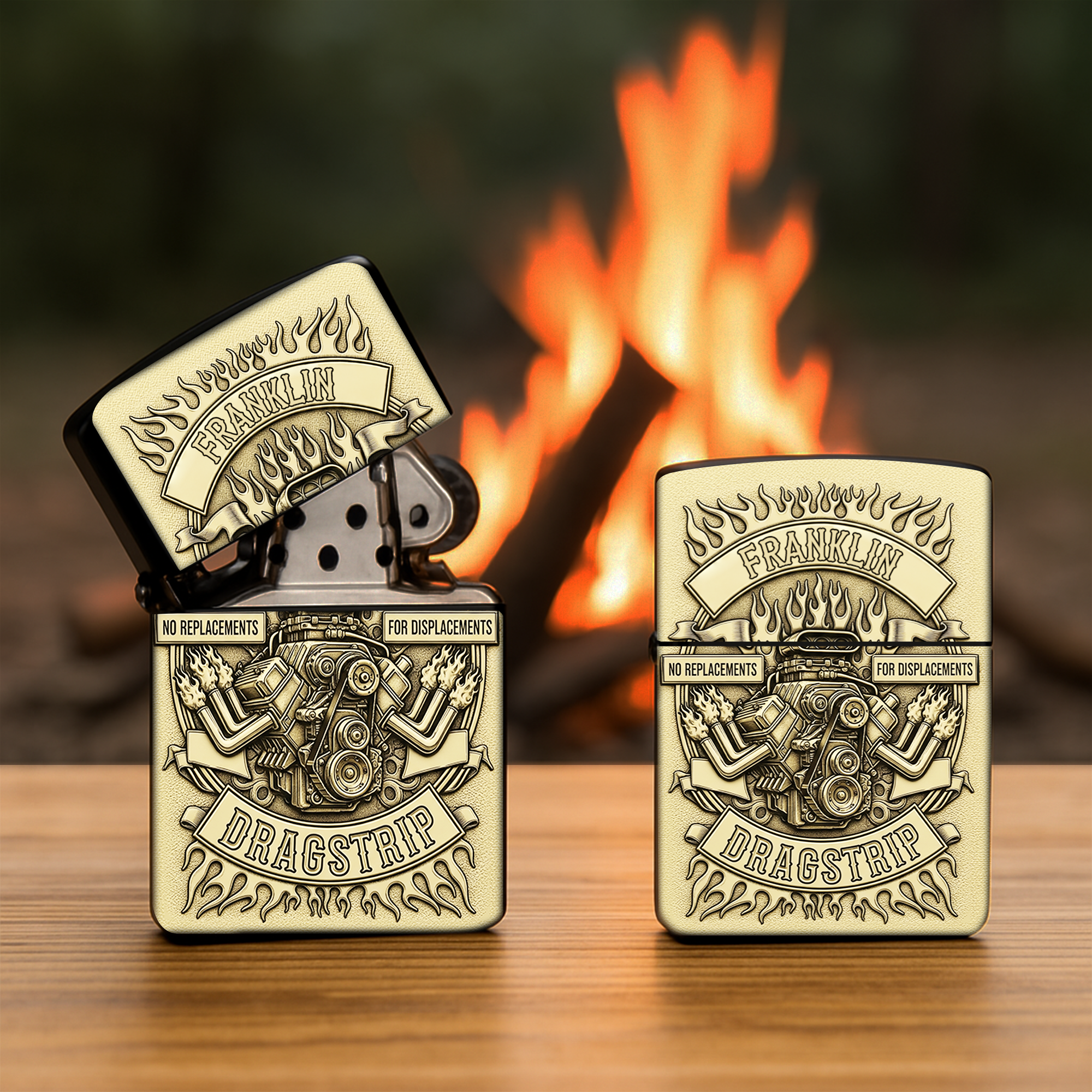 Ignite the Passion - Drag Racing Engine Lighter - Personalized Gift for Hot Rod Lovers Lighter PopCulturePrints