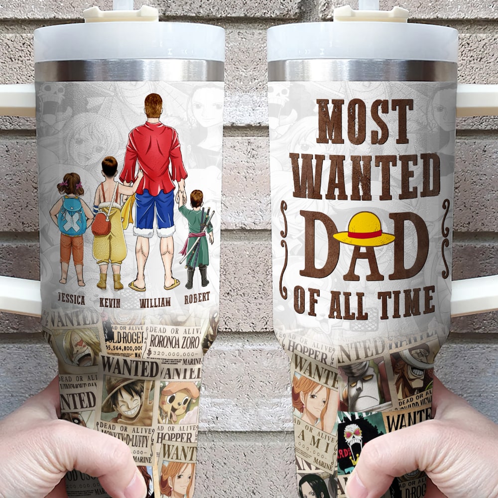 Most Wanted Dad Personalized Anime Tumbler - Perfect Father's Day Gift Tumbler Cup PopCulturePrints