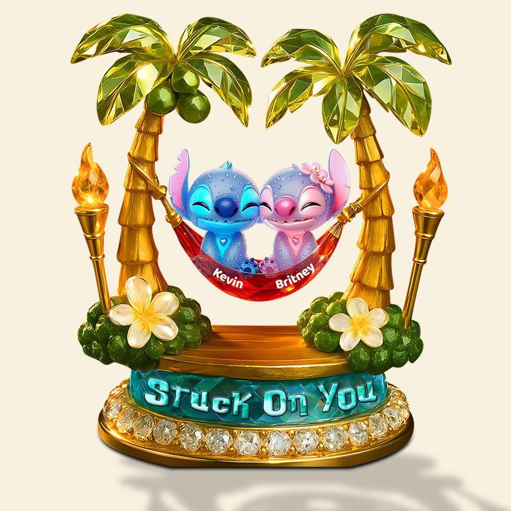 Stuck On You: A Personalized Acrylic Plaque for Couples Shaped Plaques PopCulturePrints