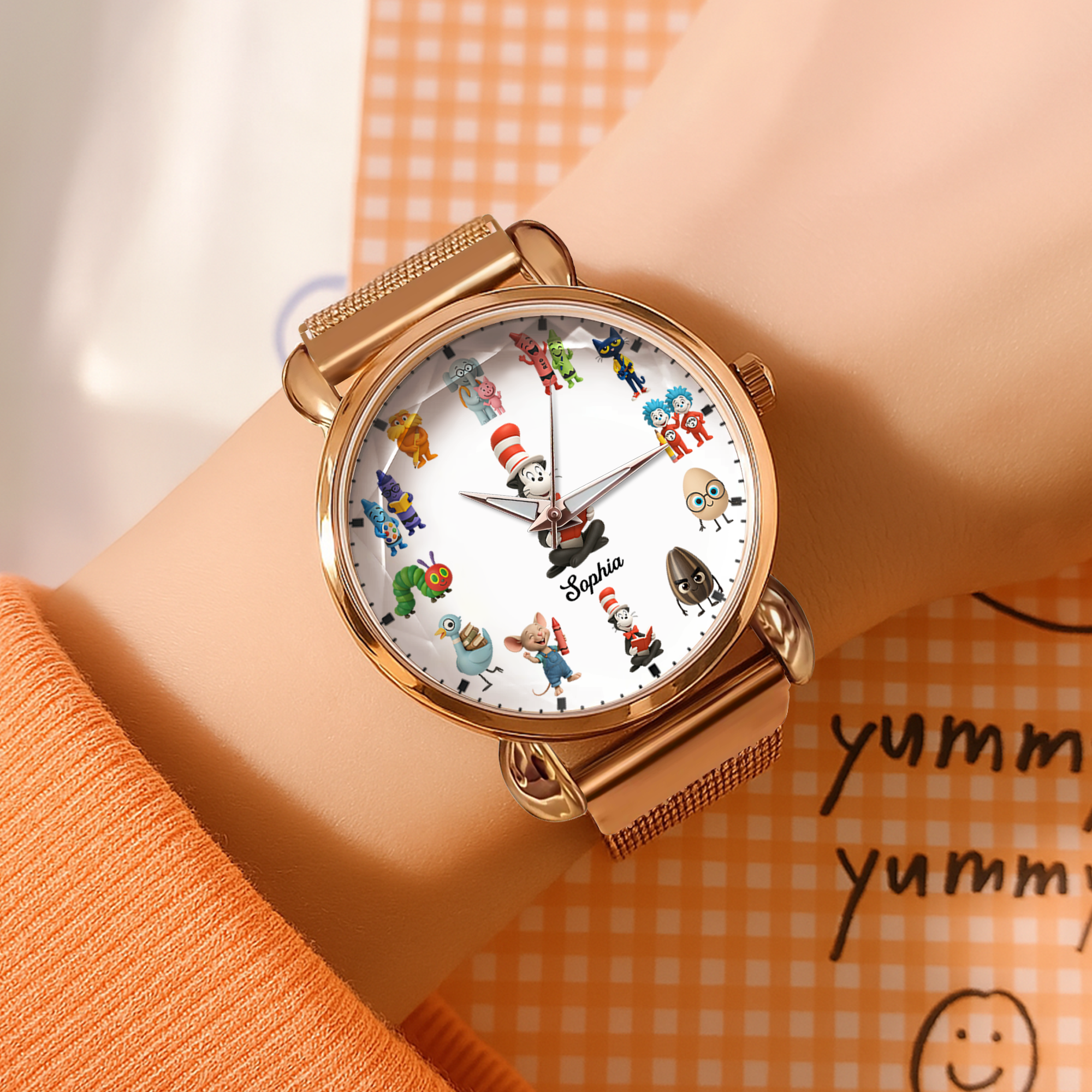Time to Shine! A Personalized Teacher Mesh Strap Quartz Watch Quartz Watch PopCulturePrints