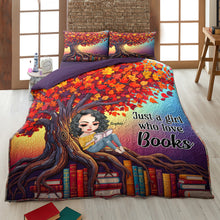 Load image into Gallery viewer, Just a Girl Who Loves Books - Personalized Quilt Bedding Set for Book Lovers Blanket PopCulturePrints
