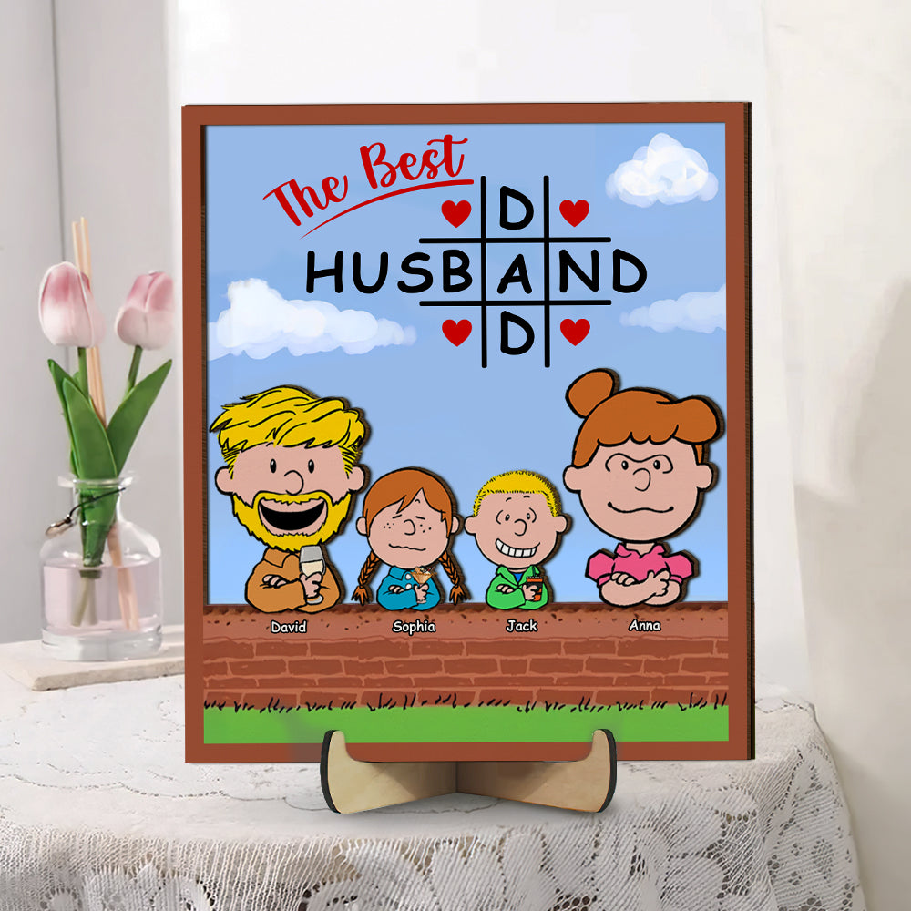 Personalized Wooden Sign for Best Dad & Husband Wood Sign PopCulturePrints