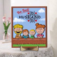 Load image into Gallery viewer, Personalized Wooden Sign for Best Dad &amp; Husband Wood Sign PopCulturePrints
