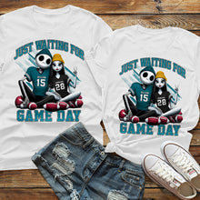 Load image into Gallery viewer, Personalized Couple Football Lover Shirts - Just Waiting for Game Day
