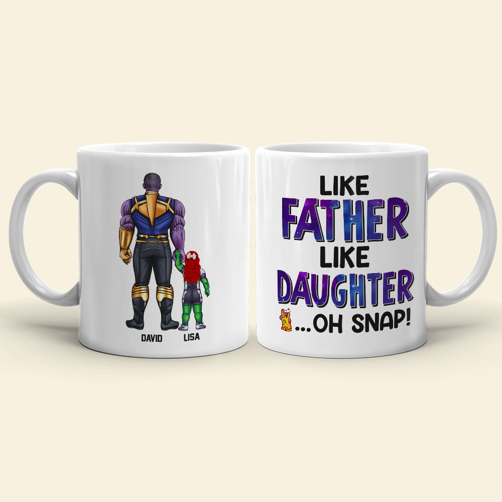 Like Father Like Daughter Personalized Mug - Superhero Edition Coffee Mug PopCulturePrints