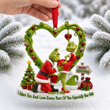 Load image into Gallery viewer, I Adore You, Grinchmas Love - Personalized Holiday Ornament for Couples Ornament PopCulturePrints
