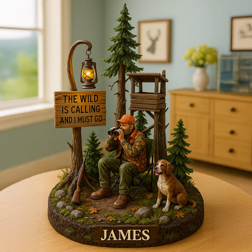 The Wild is Calling - Personalized Hunting Acrylic Plaque for Outdoor Enthusiasts Shaped Plaques PopCulturePrints