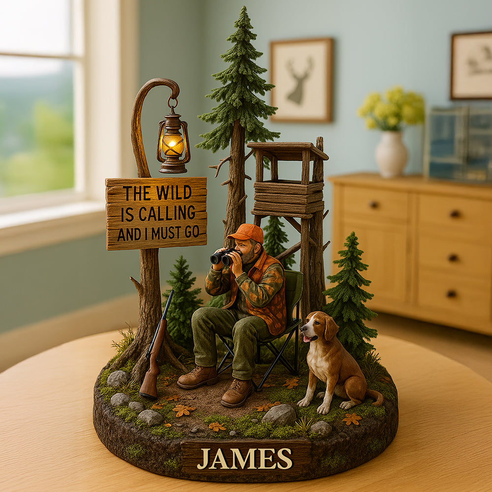 The Wild is Calling - Personalized Hunting Acrylic Plaque for Outdoor Enthusiasts Shaped Plaques PopCulturePrints