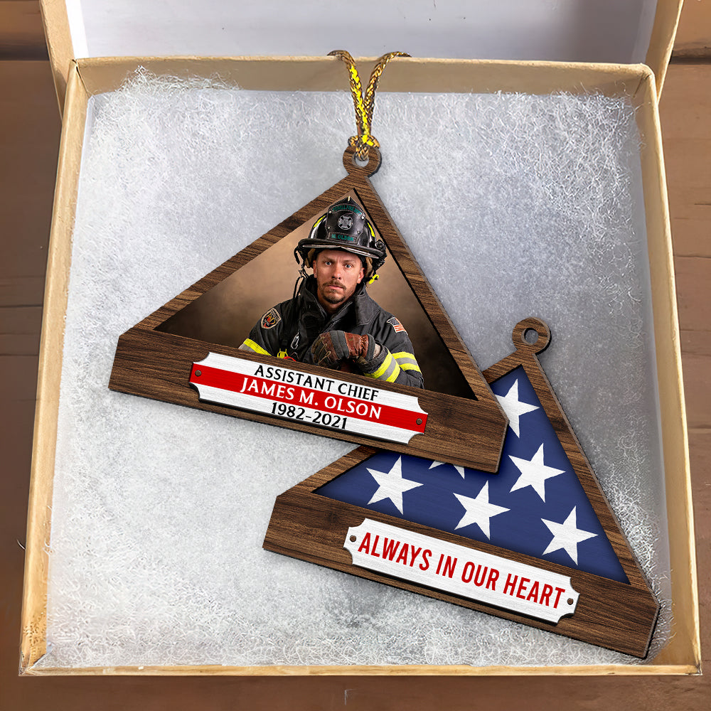 Personalized Firefighter Christmas Memorial Ornament Ornament PopCulturePrints