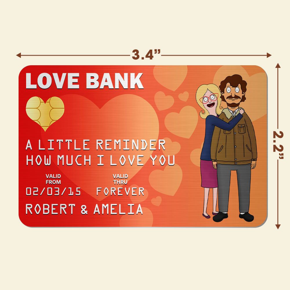 Personalized Love Bank Card for Couples - Meaningful Gift Wallet Card PopCulturePrints