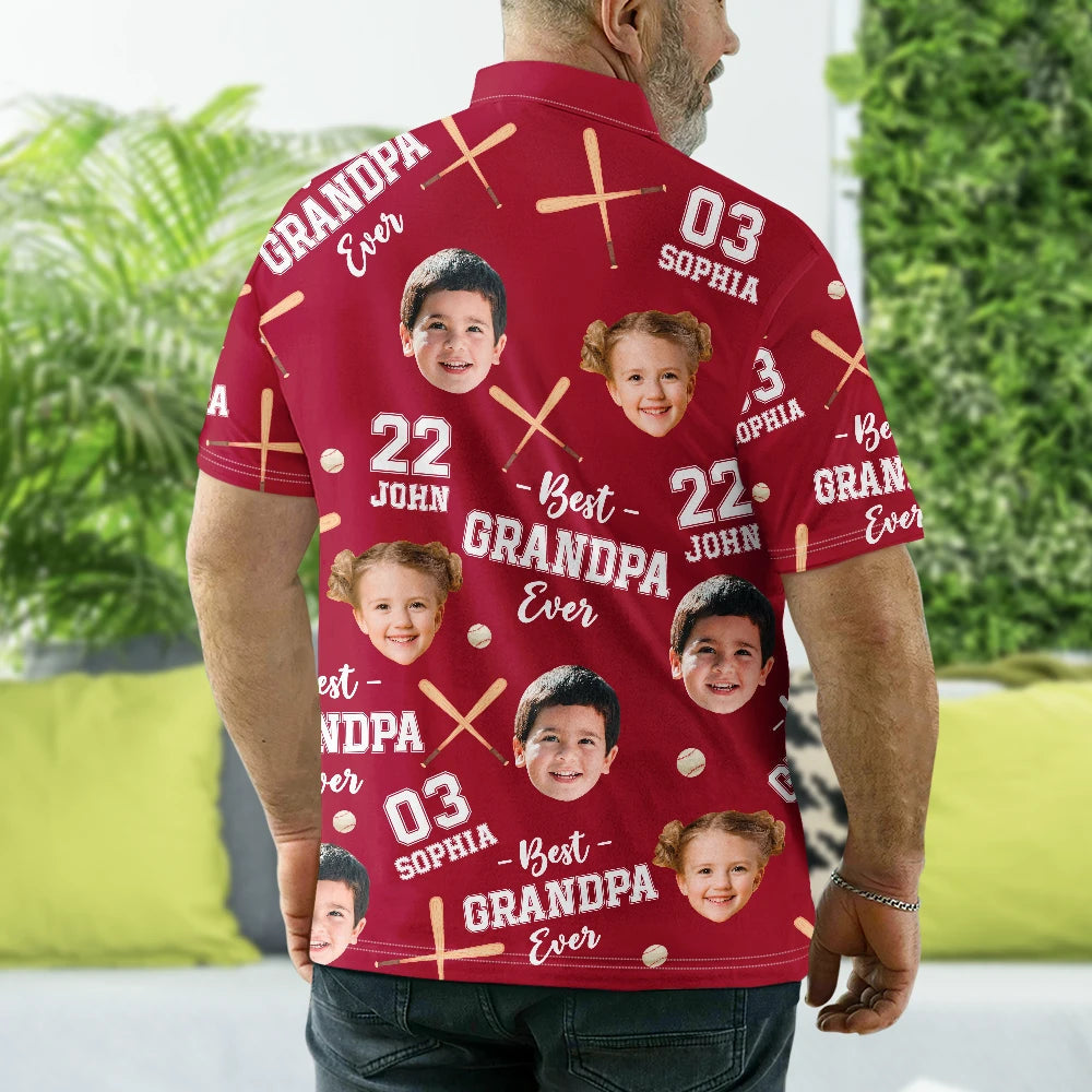 Baseball Dad: Best Dad Ever - Personalized Polo Shirt Polo Shirt PopCulturePrints