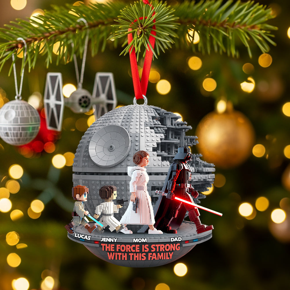 The Force is Strong With This Family - Personalized Christmas Family Acrylic Ornament Ornament PopCulturePrints