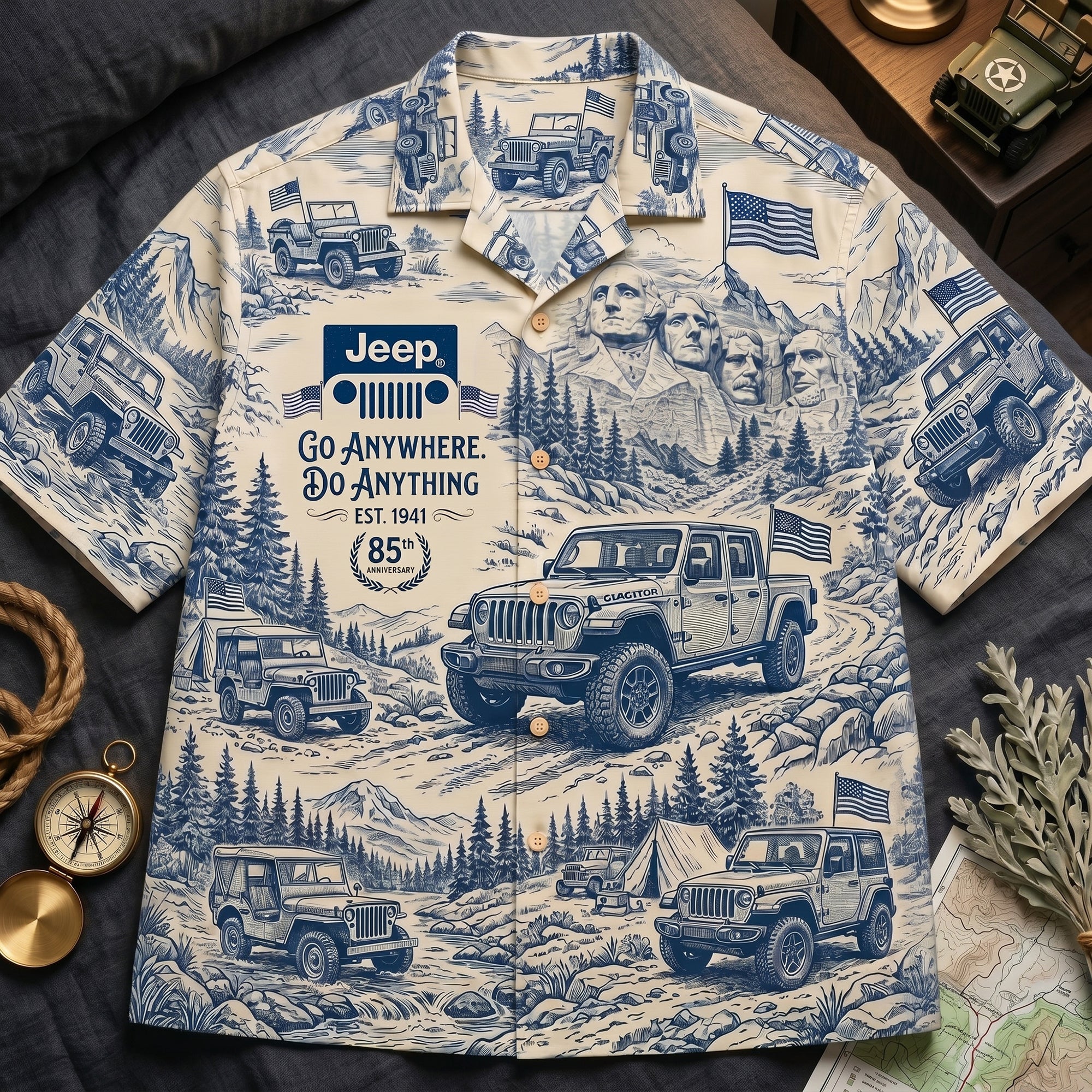 “Adventure Awaits: Go Anywhere, Do Anything” - Road Trip Ready Hawaiian Shirt - Personalized Gift for Adventure Lovers Hawaiian Shirts PopCulturePrints
