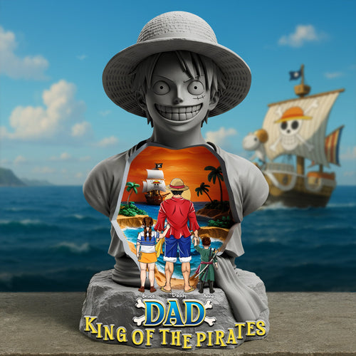 “Dad, The King of the Pirates” - Personalized Pirate Dad Acrylic Plaque, Gift for Dads, Grandpas, and More Shaped Plaques PopCulturePrints