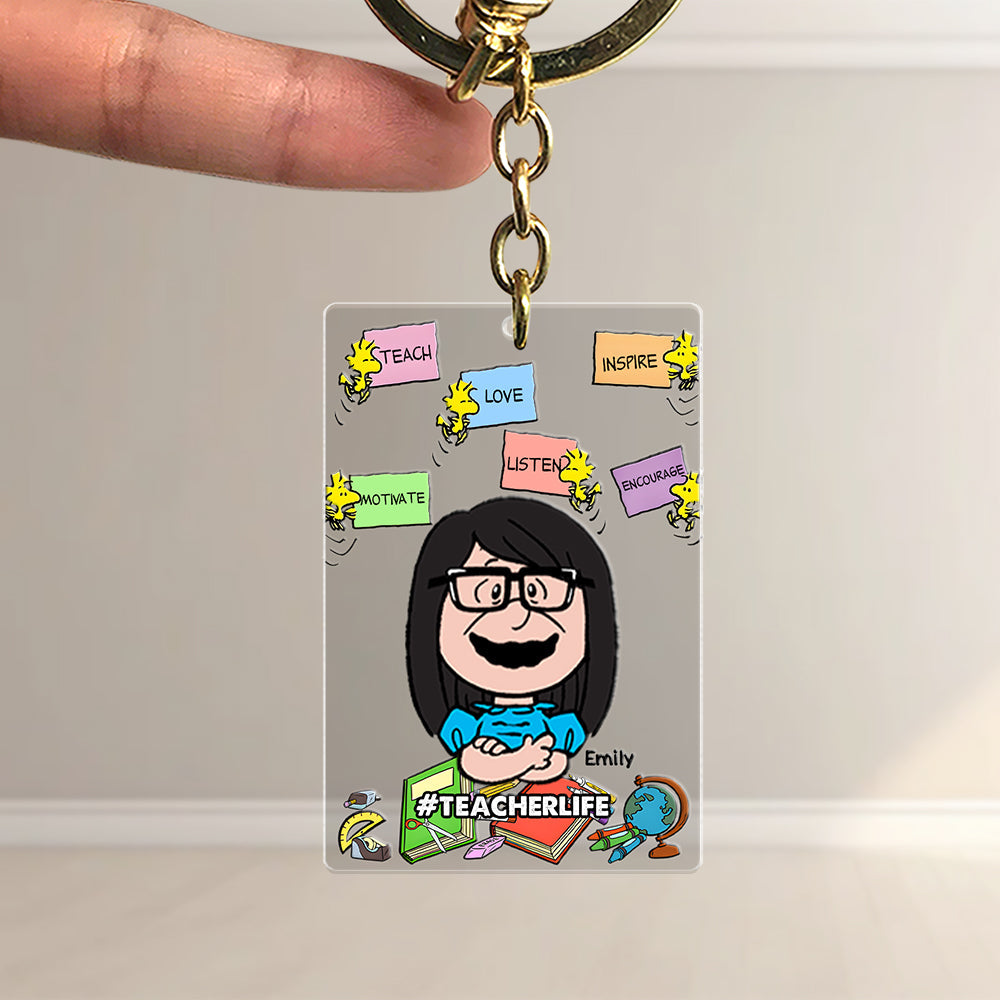 Customizable Teacher Keychain - Personalized Gift for Educators