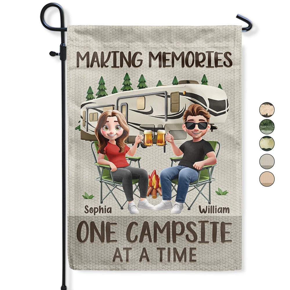 Making Memories One Campsite At A Time - Personalized Camping Flag Flag PopCulturePrints