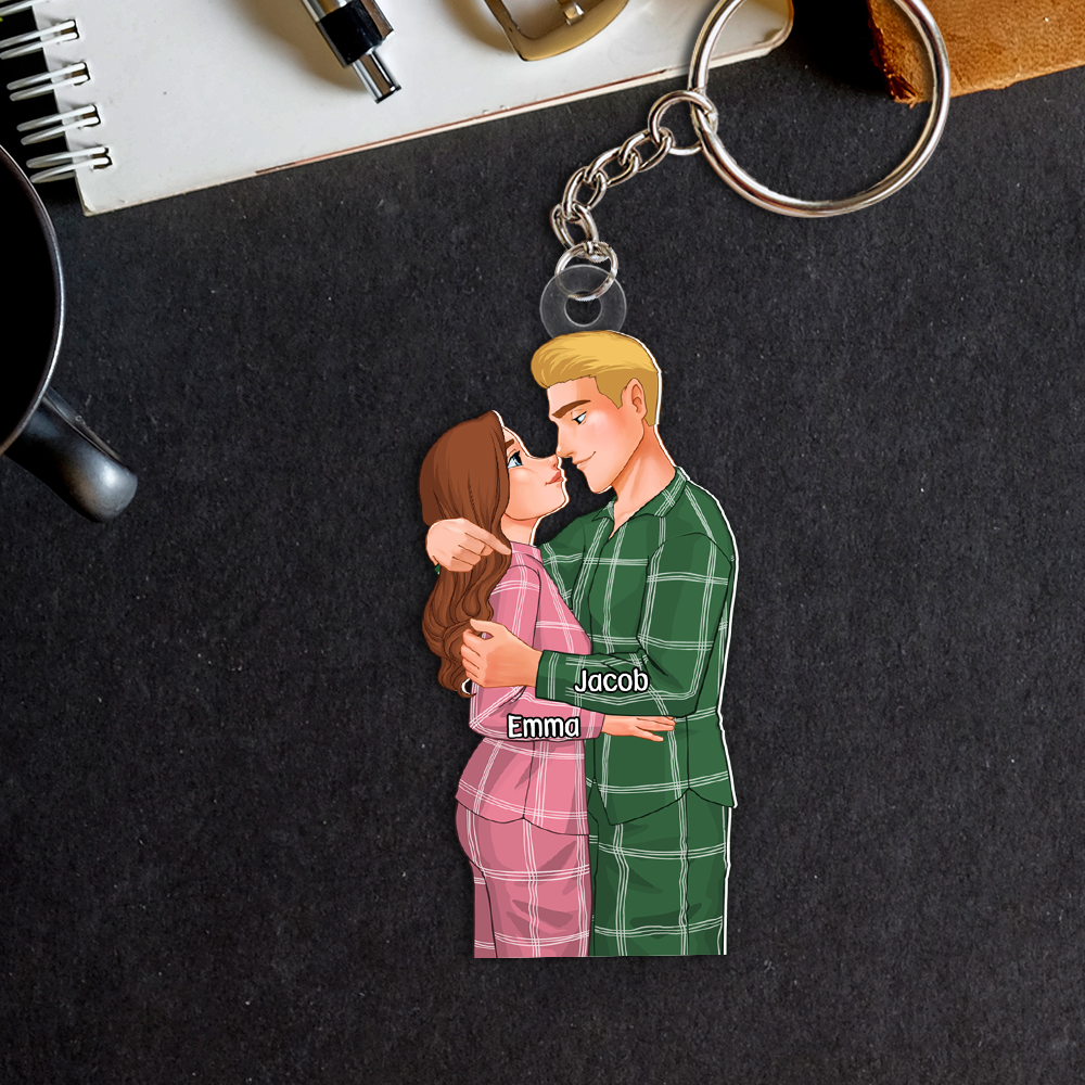 Personalized Romantic Couple Keychain - Customizable Gift for Loved Ones Keychains PopCulturePrints