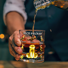 Load image into Gallery viewer, Nice Pecker - Personalized Round Glass for Him - Perfect Gift for Friends &amp; Family Glass PopCulturePrints
