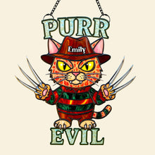 Load image into Gallery viewer, Purr Evil: Creepy Cute Cat Suncatcher Ornament - Personalized Gift for Cat Lovers &amp; Horror Fans Ornament PopCulturePrints
