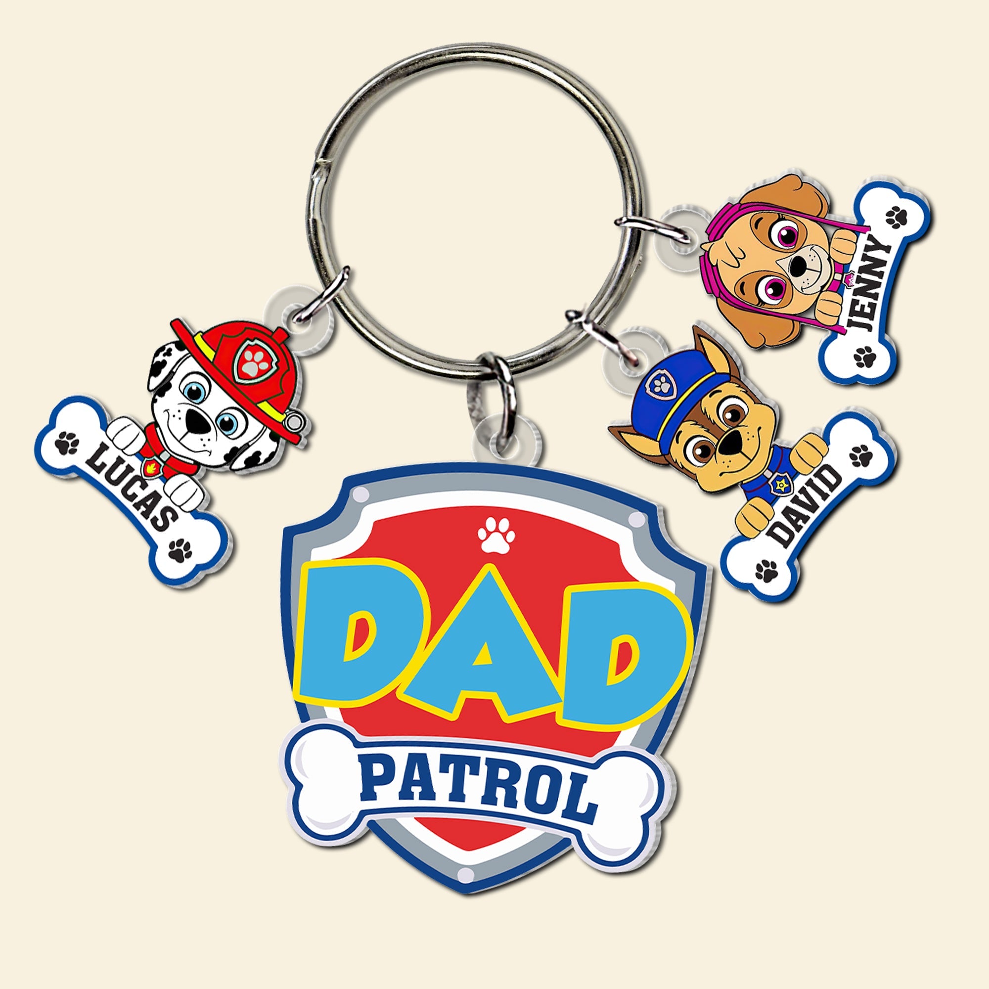 Custom Dad Keychain with Cartoon Charms Keychains PopCulturePrints