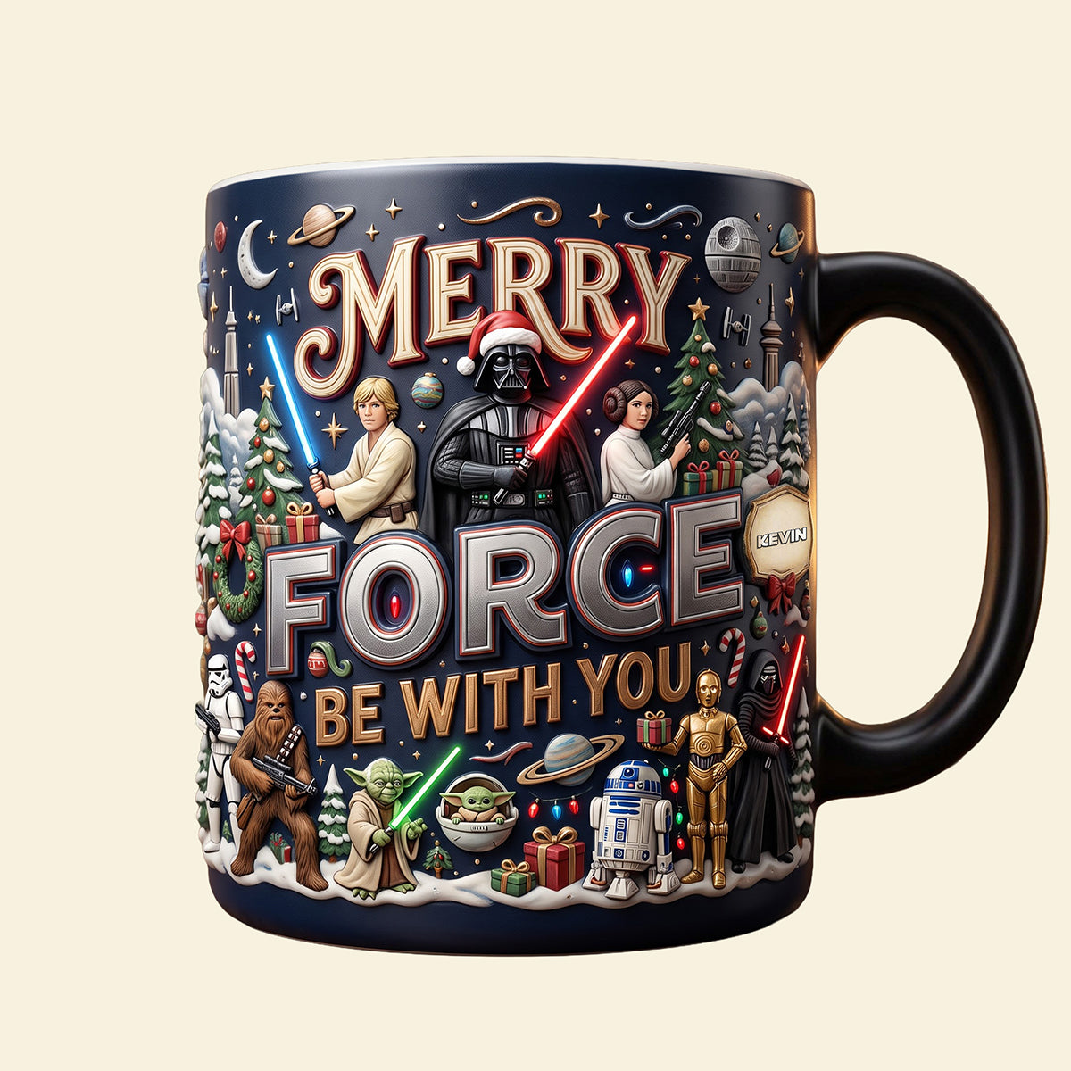 Merry Force, Be with You - Personalized Christmas Magic Mug Coffee Mug PopCulturePrints