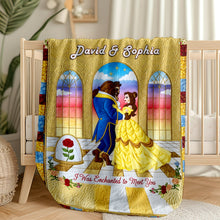 Load image into Gallery viewer, I Was Enchanted to Meet You - Personalized Enchanted Fairytale Couple Blanket for Lovers Blanket PopCulturePrints
