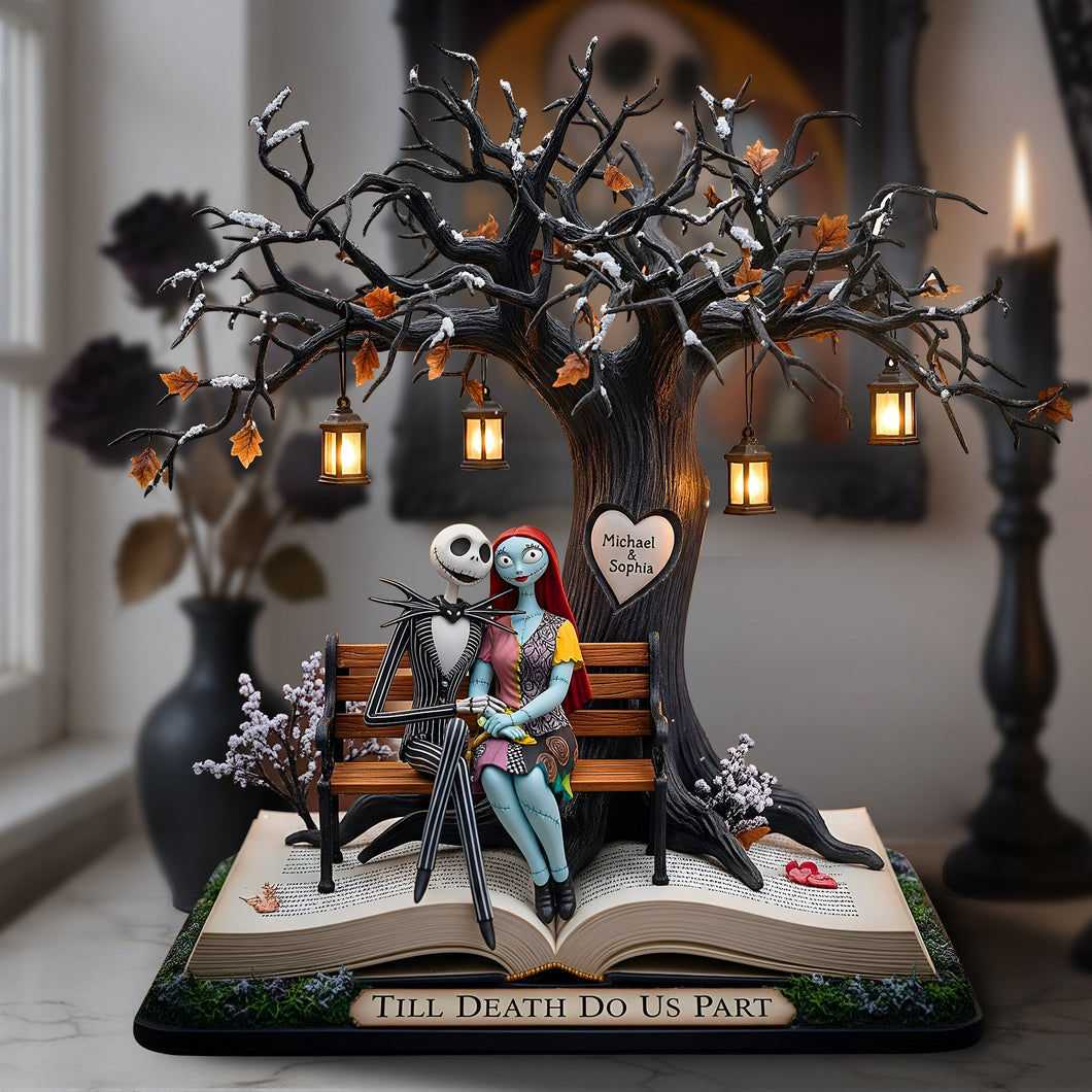 Till Death Do Us Part - Haunted Couple Under The Lantern Tree Acrylic Plaque Shaped Plaques PopCulturePrints