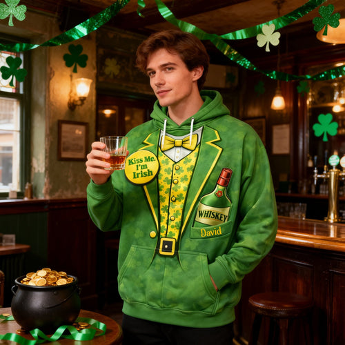 Kiss Me, I'm Irish - Personalized Irish Drinking Holiday 3D Shirt for St. Patrick's Day AOP Products PopCulturePrints