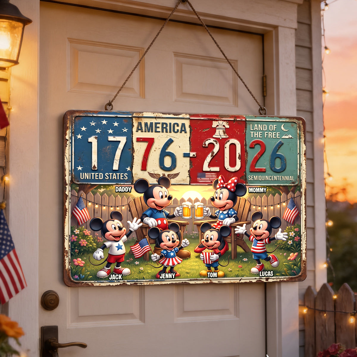 Celebrate America: 250th Anniversary Personalized Print Metal Sign - Unique Gifts for Families Metal Signs PopCulturePrints