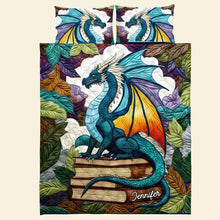 Load image into Gallery viewer, Personalized Dragon-Themed Quilt Bed Set for Book Lovers Blanket PopCulturePrints
