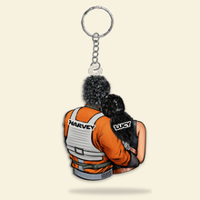 Load image into Gallery viewer, Custom Couple Keychain - Personalized Love Token Keychains PopCulturePrints
