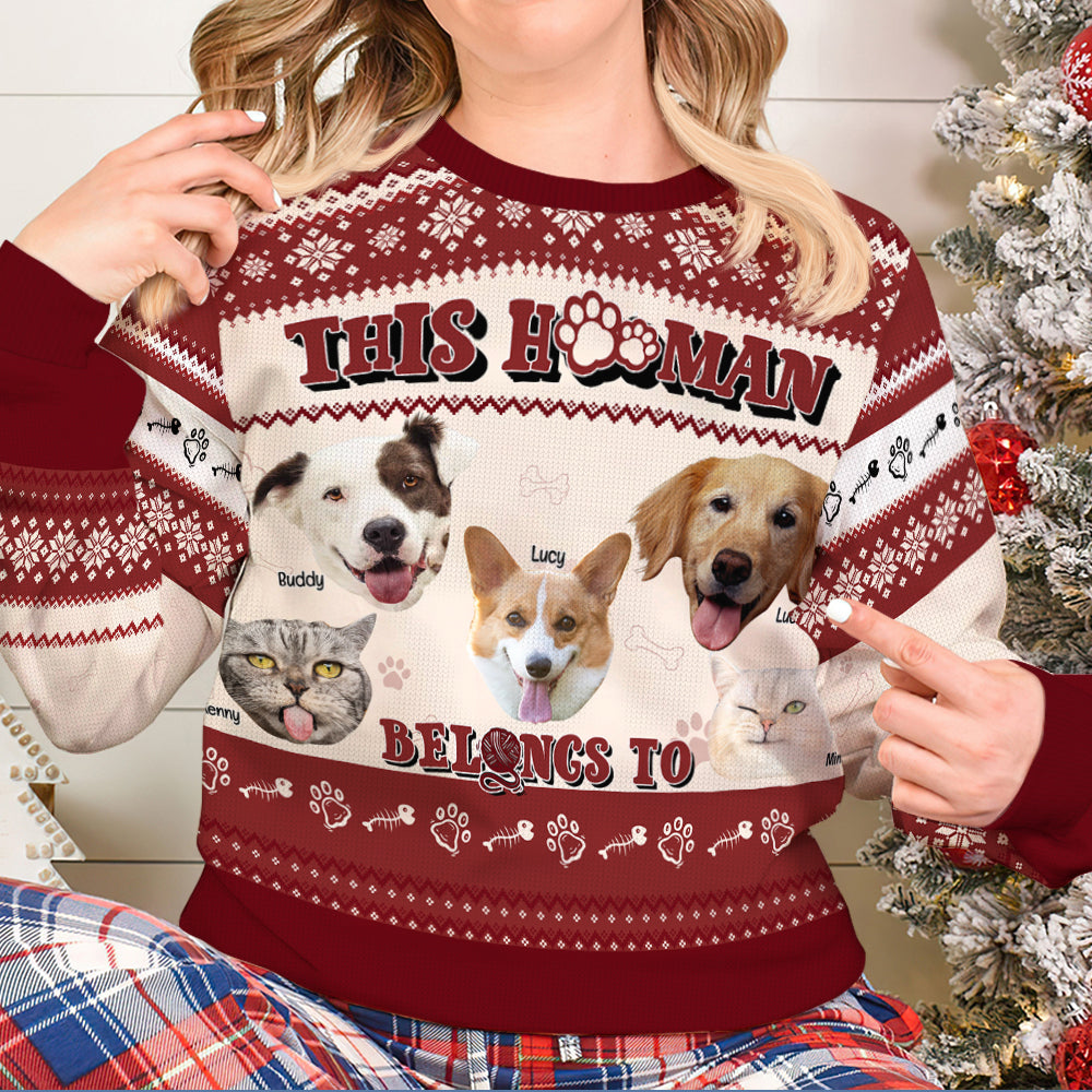 Custom Christmas Pet Lover Ugly Sweater - Personalized Photo Gift Ugly Christmas Sweater PopCulturePrints