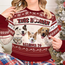 Load image into Gallery viewer, Custom Christmas Pet Lover Ugly Sweater - Personalized Photo Gift Ugly Christmas Sweater PopCulturePrints
