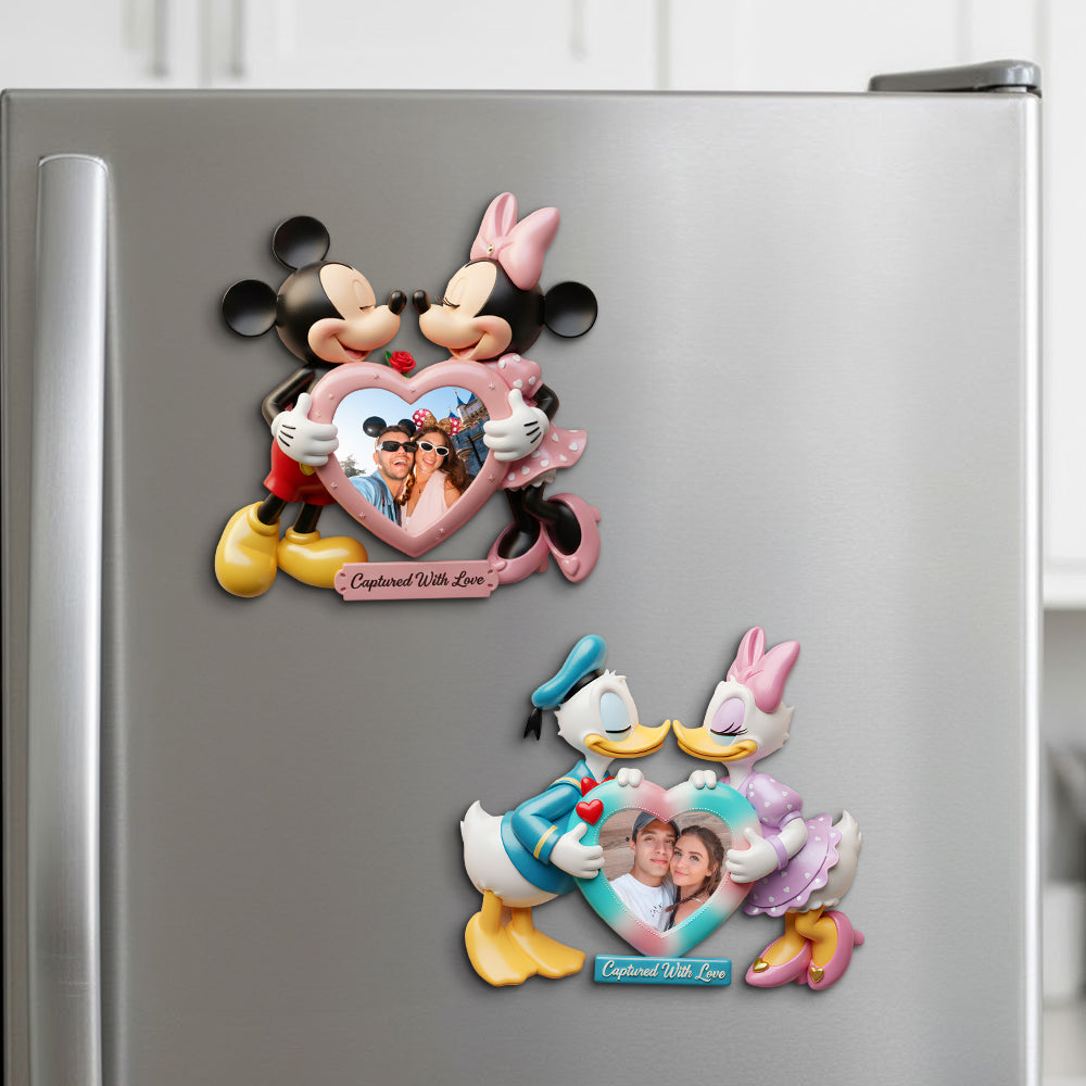 "Capture Your Love Forever" - Romantic Kissing Couple Fridge Magnet, Personalized Custom Photo Gift for Couples Fridge Magnet PopCulturePrints