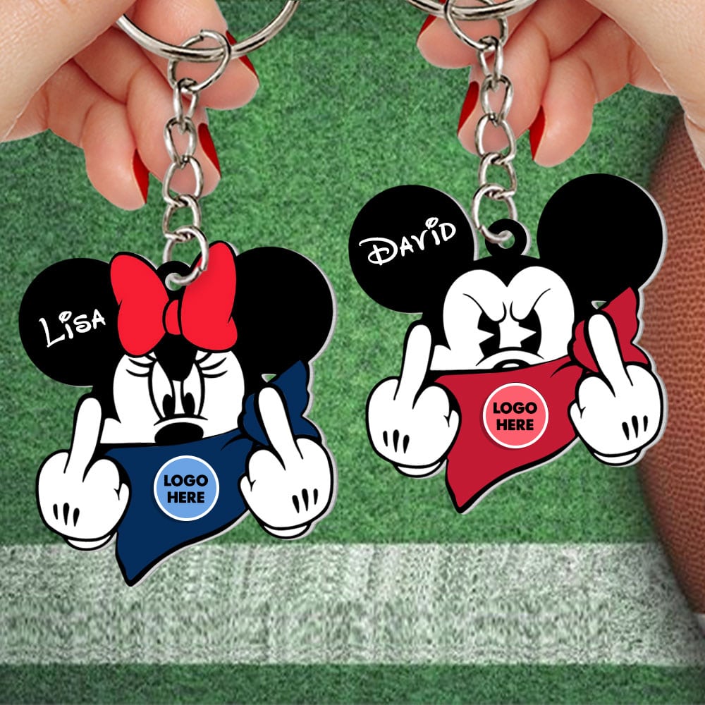 Custom American Football Couple Keychain Keychains PopCulturePrints