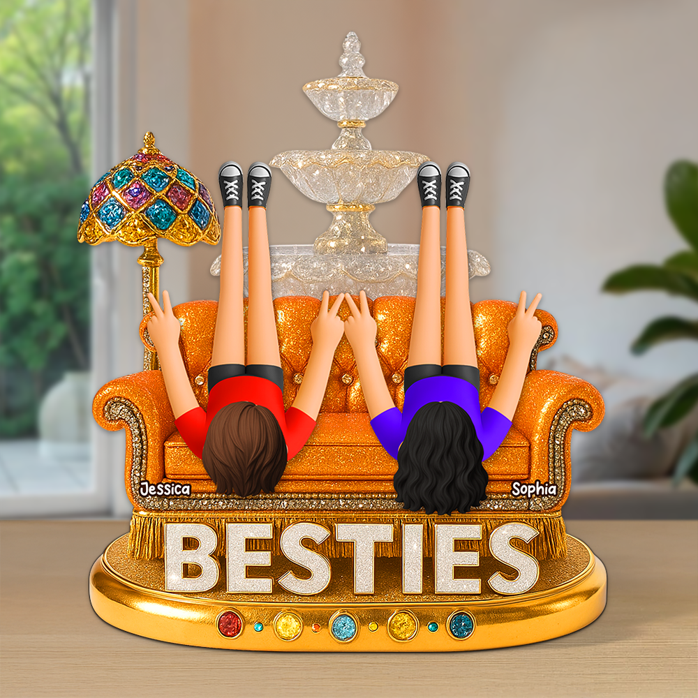 Besties Acrylic Plaque - Celebrate Friendship with Personalized Gifts for Best Friends Shaped Plaques PopCulturePrints
