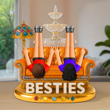 Load image into Gallery viewer, Besties Acrylic Plaque - Celebrate Friendship with Personalized Gifts for Best Friends Shaped Plaques PopCulturePrints
