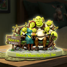 Load image into Gallery viewer, Home is Where the Ogres Are - Swamp Creature Family Light Box Light Box PopCulturePrints
