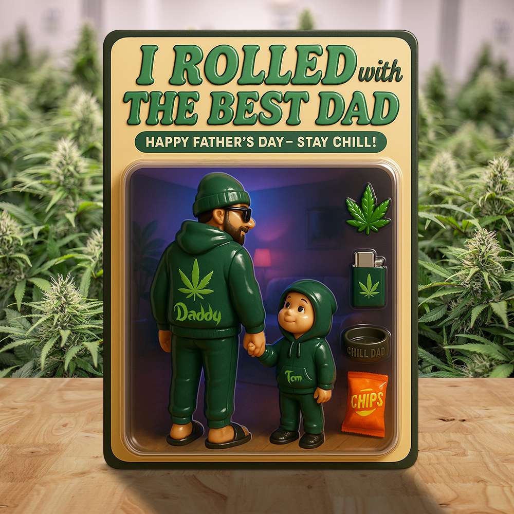 I Rolled with the Best Dad - Personalized Acrylic Plaque Gift for Fathers Shaped Plaques PopCulturePrints