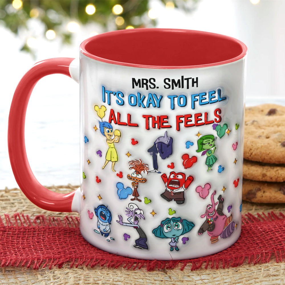 Personalized Inside Out Themed Mug - It's Okay to Feel All the Feels