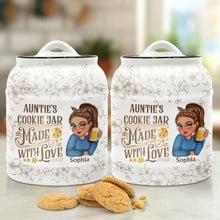 Load image into Gallery viewer, Grandma&#39;s Cookie Jar Made With Love - Personalized Cookie Jar for Grandmas &amp; Cookie Lovers Cookie Jar PopCulturePrints
