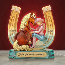 Load image into Gallery viewer, Just a Girl Who Loves Horses - Personalized Horse Girl Acrylic Light Box Light Box PopCulturePrints

