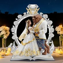 Load image into Gallery viewer, Forever in Love: Fairy Tale Romantic Couple Acrylic Plaque - Personalized Gift for Couples Shaped Plaques PopCulturePrints
