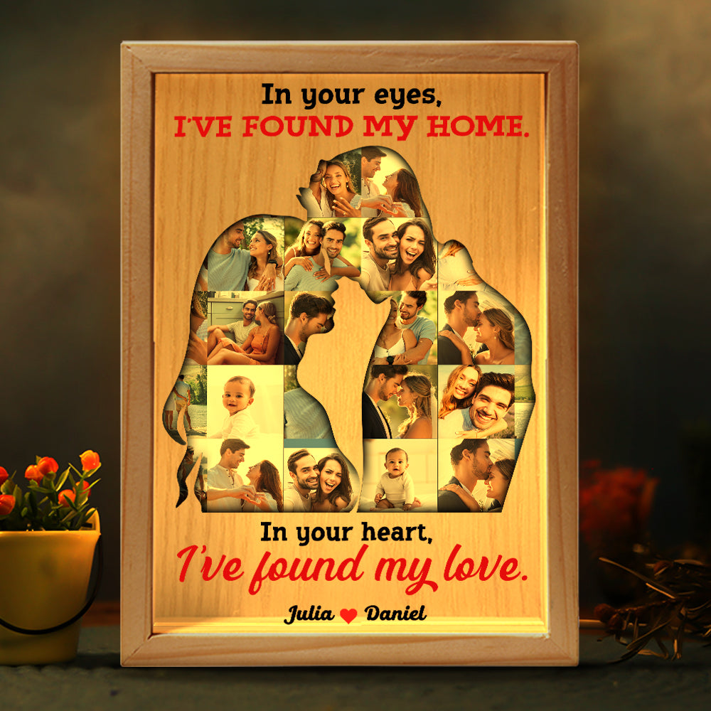 Personalized Light Box for Couples: 'In Your Eyes, I've Found My Home' PopCulturePrints