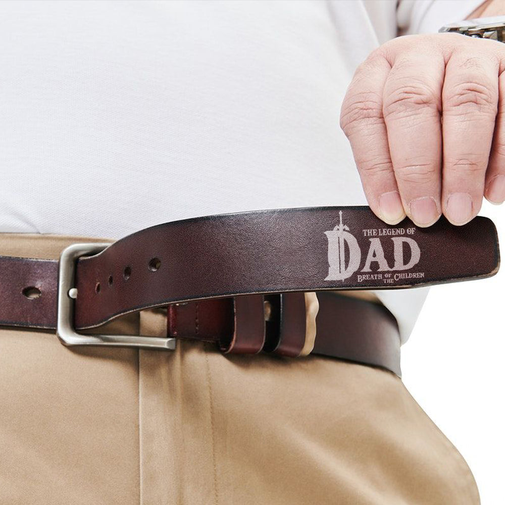 Personalized Hero Dad Leather Belt with Secret Message Belts PopCulturePrints
