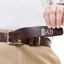 Load image into Gallery viewer, Personalized Hero Dad Leather Belt with Secret Message Belts PopCulturePrints
