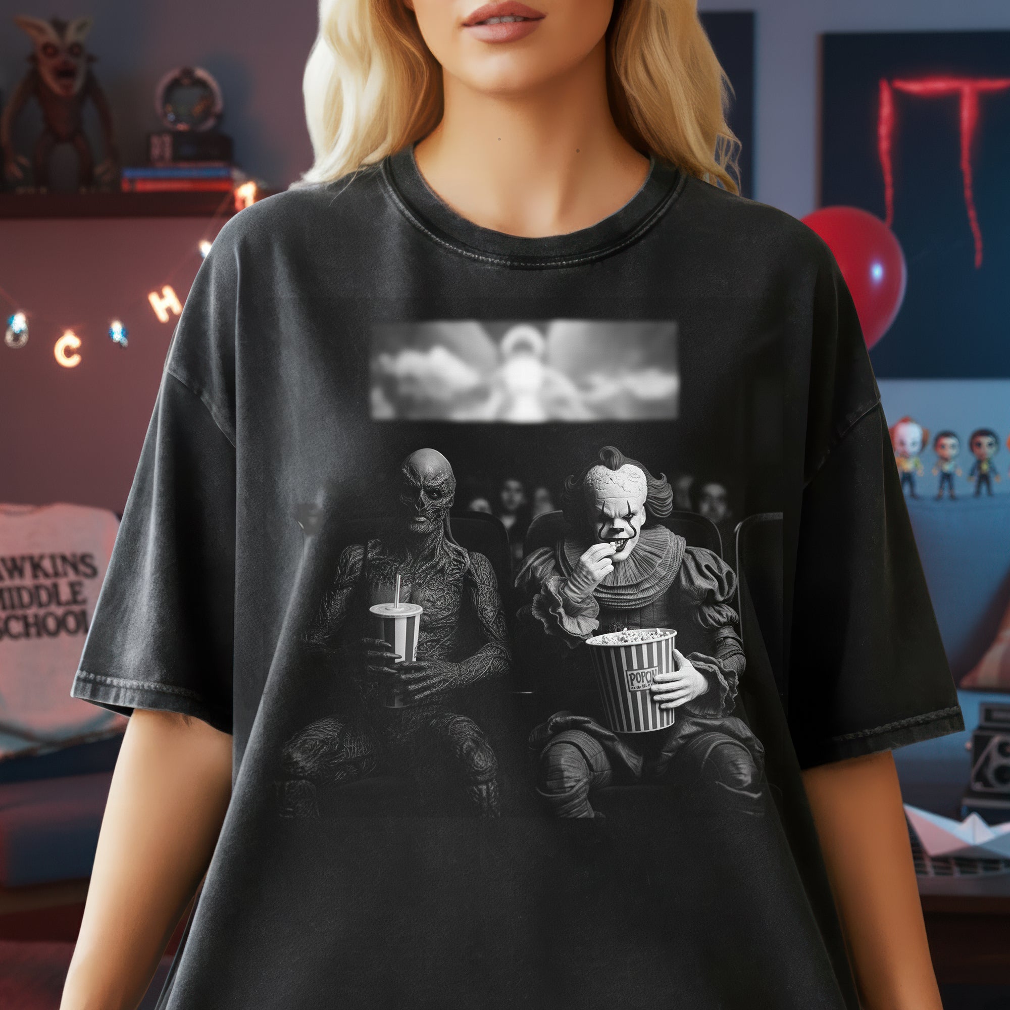 "Celebrate the Spooky!" - Horror Washed T-Shirt, Personalized for Horror Lovers - Perfect Gift for Fans of Horror Movies, Occasions, and Friends Shirts PopCulturePrints