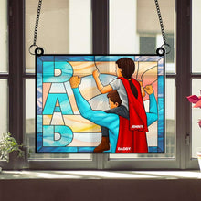 Load image into Gallery viewer, “A Strong and Caring Dad” - Personalized Suncatcher Gift for Dad Ornament PopCulturePrints

