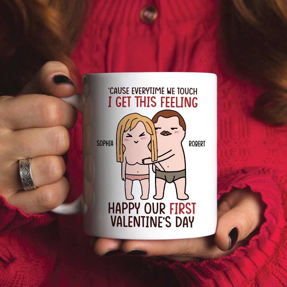 Personalized Romantic Couple Mug - 'Everytime We Touch' Theme